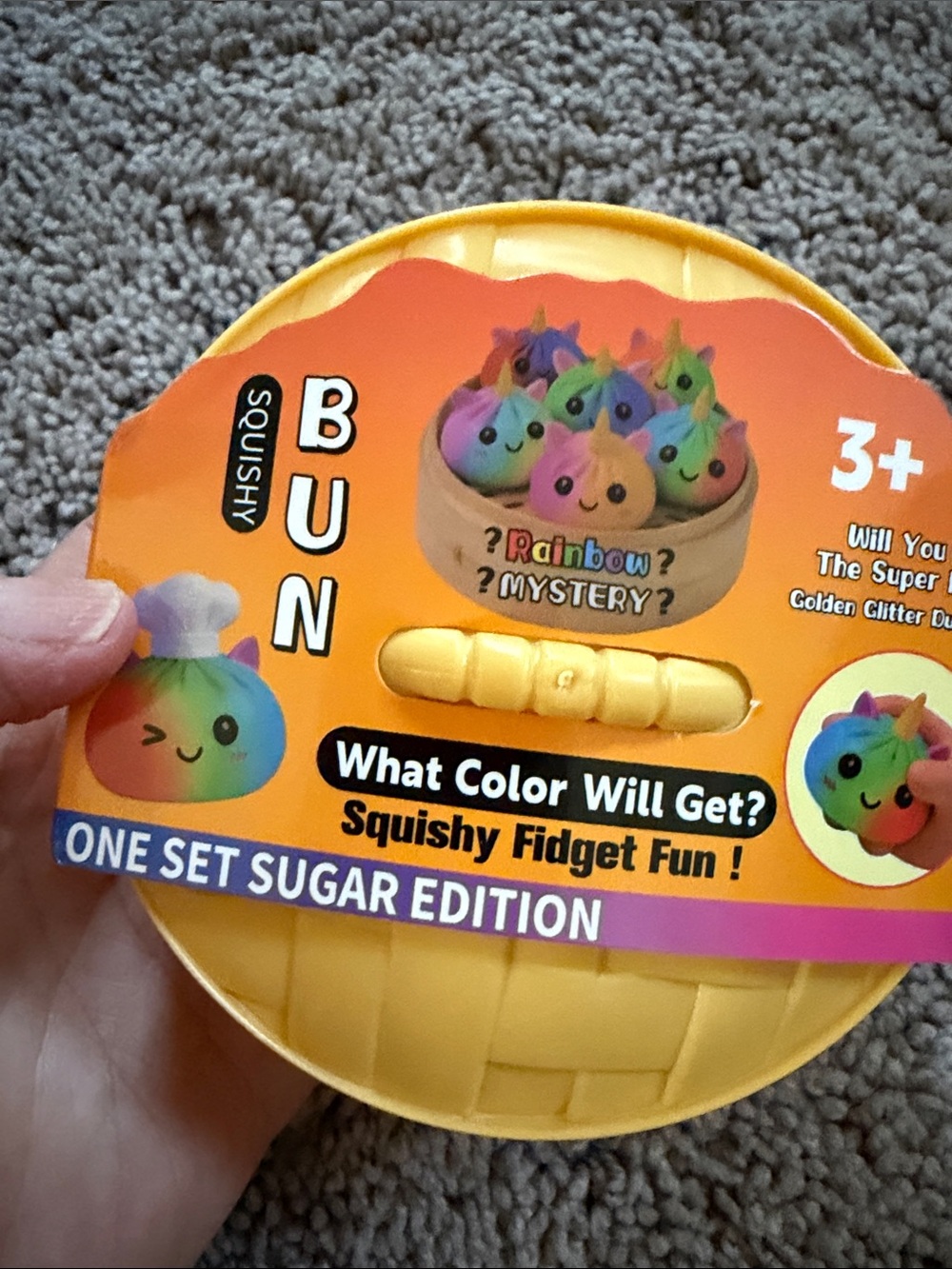 Squishy Bun Rainbow Mystery Fidget Toy - Multicolor